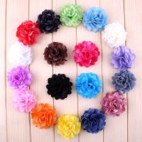 120pcslot 2.1" 18colors Artificial Chic Shaped Rose Hair Flower For Children Accessories Blossom Fabric Flowers For Headbands