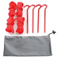 Tent Accessories Outdoor Camping Tent Rope Ground Peg Set 4mm Reflective Rope with Double Eye Wind Rope Buckle