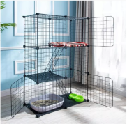 Chuồng mèo 3 tầng đẹp,lắp ghép đa năng đơn giản với lưới sắt sơn tĩnh điện