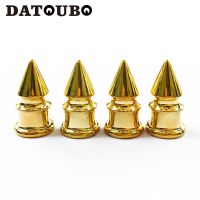 DATOUBO 4 pcs New Arrive Gold Chrome Spike Car Bike Tire Valve Caps Tyre Air Valve Dust Caps Truck Bicycle Wheel Cap Trye