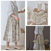 【hot sale】✖▲ D13 Ready Stock All cotton waterproof apron Korean flower fragments can be adjusted to lengthen the apron hair bakery apron coffee shop work apron kitchen apron apron womens apron