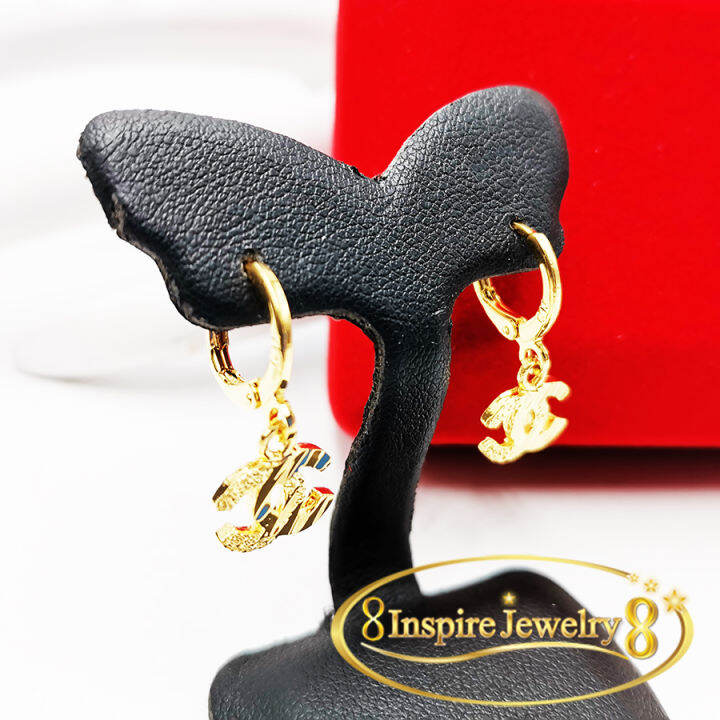 inspire-jewelry-ต่างหูห่วง-น่ารักมาก-งานจิวเวลลี่-หุ้มทองแท้-24k-100