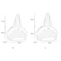 กระเป๋าสุนัขกระเป๋าถือสัตว์เลี้ยงแบบพกพาระบายอากาศได้ทำจาก PU และตาข่ายผ้าท่องเที่ยวกลางแจ้งแมวถุงใส่ของลูกสุนัขลูกแมวกระเป๋าสะพายไหล่เดียว