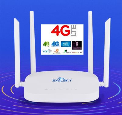 4G Router เราเตอร์ 4 เสา ใส่ซิมปล่อย Wi-Fi, 300Mbps N 2.4GHz, รองรับ 4G ทุกเครือข่าย รองรับการใช้งาน Wifi ได้พร้อมกัน 32 users