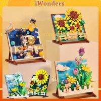 กรอบรูป Tulip Apace Exploration Building Blocks Ocean Sunflower Starry Night กรอบรูป Creative DIY รุ่นของเล่นของขวัญ