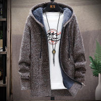 OEIN Mens Cardigan Sweater 2021 Winter Wool Liner Hooded Sweaters Thick Warm Knitted Men Slim Sweater Coat Mens Jacket Clothing