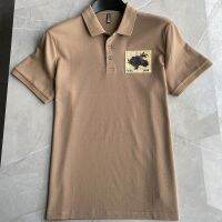 Come to know the goods! Embroidered roses 100 cotton polo shirt mens short-sleeved lapel mens t-shirt foreign trade tail list