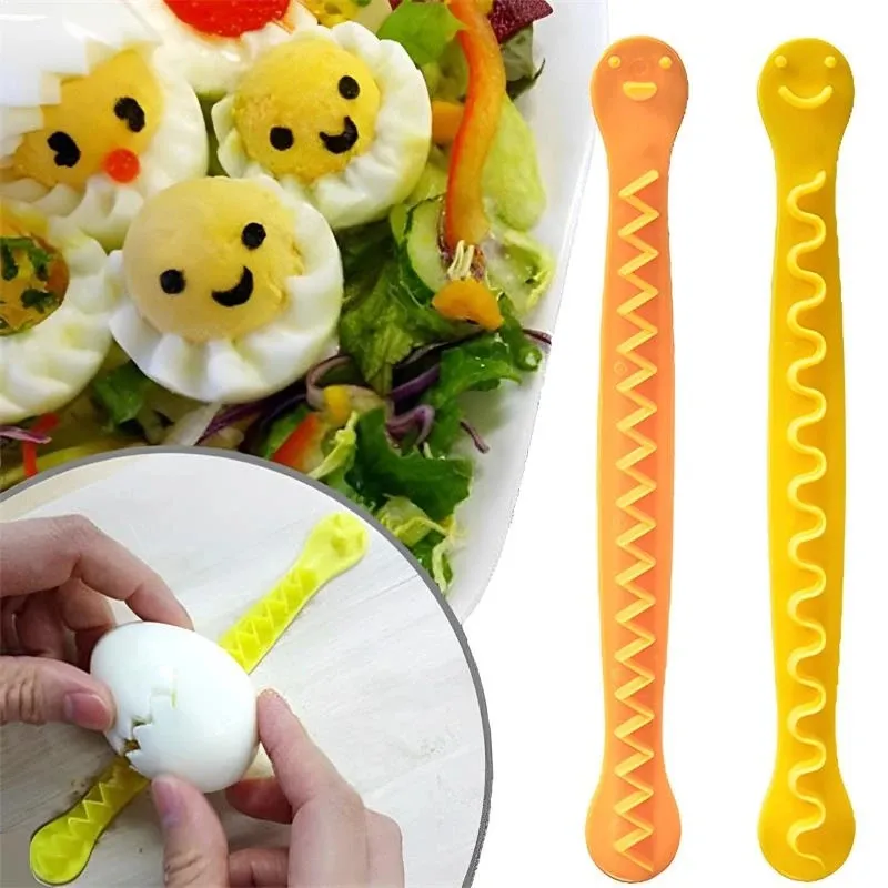 2 Pcs Fancy Cut Eggs Cooked Eggs Cutter Household Boiled Eggs