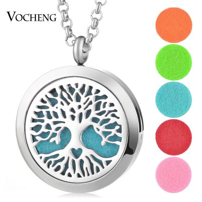 Diffuser Pendant Necklace 30mm Perfume Locket with 10pcs Refill Aromatherapy Jewelry