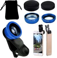 3 in 1 Fisheye Wide Angle Micro Camera Lens for iPhone Xiaomi Redmi 3IN1 Zoom Fish Eye Len on Smartphone Lenses with Phone Clip Smartphone Lenses