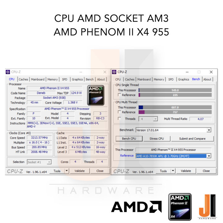 cpu-amd-phenom-ii-x4-955-4-cores-4-threads-3-2-ghz-6-mb-l3-cache-125-watts-tdp-no-fan-socket-am3-สินค้ามือสองสภาพดีมีการรับประกัน