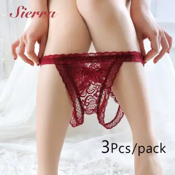 Open Crotch Panties for Women Pack Sexy Lace Underwear Female