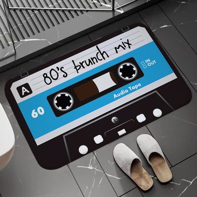 Cassette Tape Bathroom Floor Mat Absorbent Living Room Kitchen Mats Doormat Entrance Door Motorcycle Carpet Doormats Home Bath