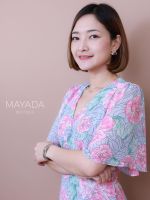 เดรสลายดอกสีชมพู BRAND MAYADA BOUTIQUE