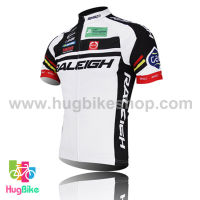 เสื้อจักรยานแขนสั้นทีม Raleigh 13 (01) สีขาวดำ