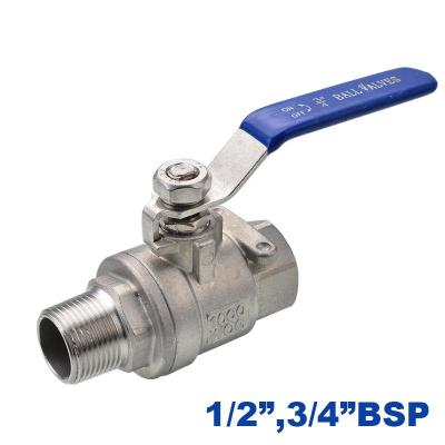 High quality Type Two Ball valve Stainless steel DN15/DN20 1/2 3/4 inch Female to male thread SS304 316 2 way Ball Valve Plumbing Valves