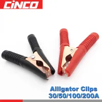 【YY】10pair x 30 50 100 A AMPS Metal Alligator Clip Crocodile Electrical Clamp Testing Probe Meter Black and Red with Plastic Boot