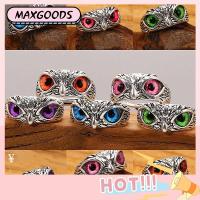 MAXG ปีศาจ Retro Animal Style Jewelry Statement Ring Owl Eye Open Adjustable Vintage Ring