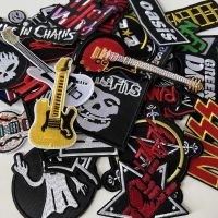 BAND ROCK Parche MUSIC Patches Iron-on Badges Stripes Embroidered Applique Clothes Stickers Haberdashery