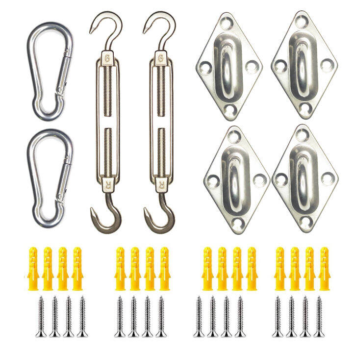 Shade Sail Hardware Kit, 304 Stainless Steel Hardware Kit for Square