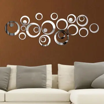 32pcs Round & Letter Shaped Mirror Wall Sticker