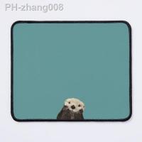 Cute Sea Otter On Teal Solid Minimalist Mouse Pad Keyboard Anime Gaming Desk PC Computer Mousepad Carpet Gamer Play Mens Table