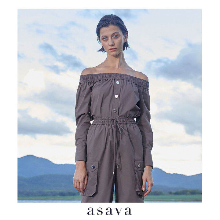 asava-aw21-rachel-off-the-shoulder-blouse-เสื้อผู้หญิง-เปิดไหล่-แขนยาว