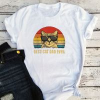 Best Cat Dad Ever Shirts Funny Rock Daddy Graphic Tees Men Lover Tshirt Men Vintage Cat Father