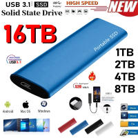 1TB SSD พกพา Type-C USB 3.1 500Gb ฮาร์ดไดรฟ์ Ssd 2TB M.2 SSD หน่วยความจำภายนอก SSD สำหรับแล็ปท็อป/เดสก์ท็อป/โทรศัพท์ /Mac แฟลชเมมโมรี่ดิสก์