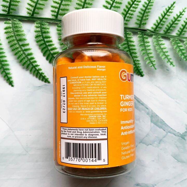 55-off-ราคา-sale-สินค้า-exp-11-23-gummiking-turmeric-ginger-for-kids-immunity-antioxidant-and-anti-inflammatory-natural-flavor-mango-60-gummies-วิตามินจากขมิ้นและขิง-สำหรับเด็ก-แบบเม็ดเคี้ยว