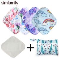 [simfamily] 6 1 Panty Liner Sets Reusable Pure Bamboo Menstrual Cloth Sanitary Random color