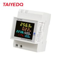 D52-2066 6 IN1 Din Rail AC Monitor Voltage Current Power Factor Active KWH 110V 220V 380V Electric Frequency Meter