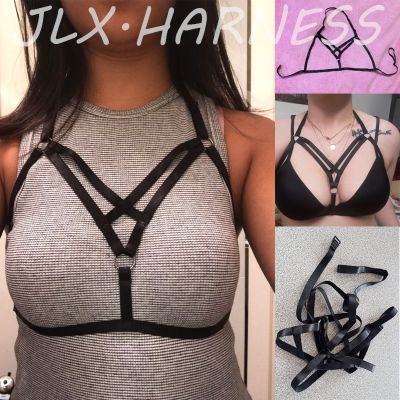 【YF】□▽♗  Polyester Harness Cupless Fetish Crop Top Bondage Gothic