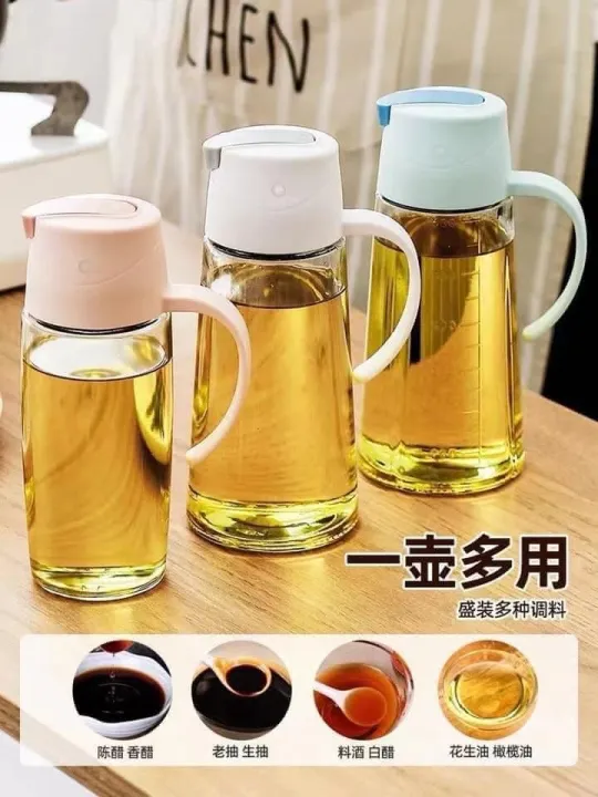 630ml Kitchen Glass Oil Container Bottle Oil Can & Cruet Bottle