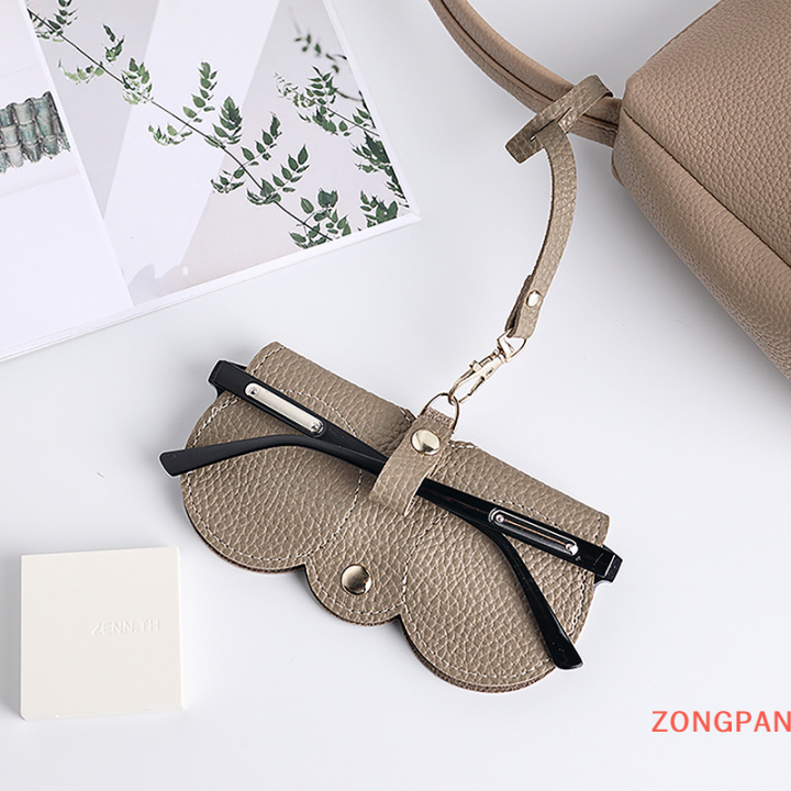 zongpan-กระเป๋าใส่แว่นตาสำหรับชายและหญิงสำหรับสายตาสั้นอ่านกรอบป้องกันทำจากหนัง-pu-อุปกรณ์เสริมแว่นตาแฟชั่นย้อนยุคแบบพกพา