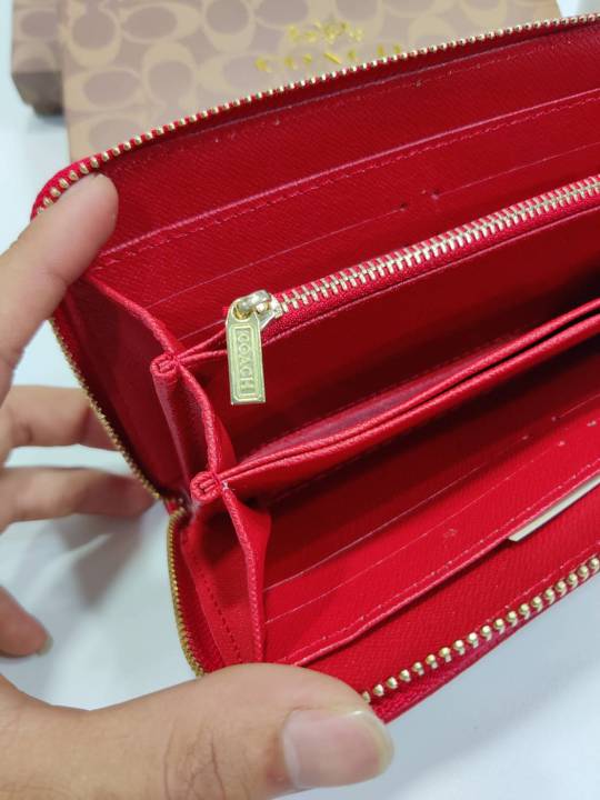 กระเป๋ากระเป๋าสตางค์-cc-สำหรับผู้หญิงใบยาวซิปรอบไซส์-7-5-นิ้วงานสวยพร้อมกล่อง