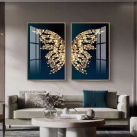 Butterfly Light Luxury Living Room Decoration Restaurant Two Posters Fashion Everyone Sofa Home Background Wall Painting