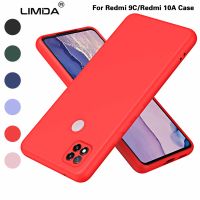 สำหรับ Redmi 9C /Redmi 10A เคสโทรศัพท์2.2มม. ของเหลวซิลิก้าเจลเลียนแบบ + ผ้าสำลีผิวนอกเนื้อนิ่ม TPU ฝาหลัง