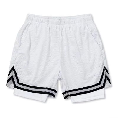 Basketball shorts ball pants mens summer but knee three points four points five points fitness training sports pants fake two pants