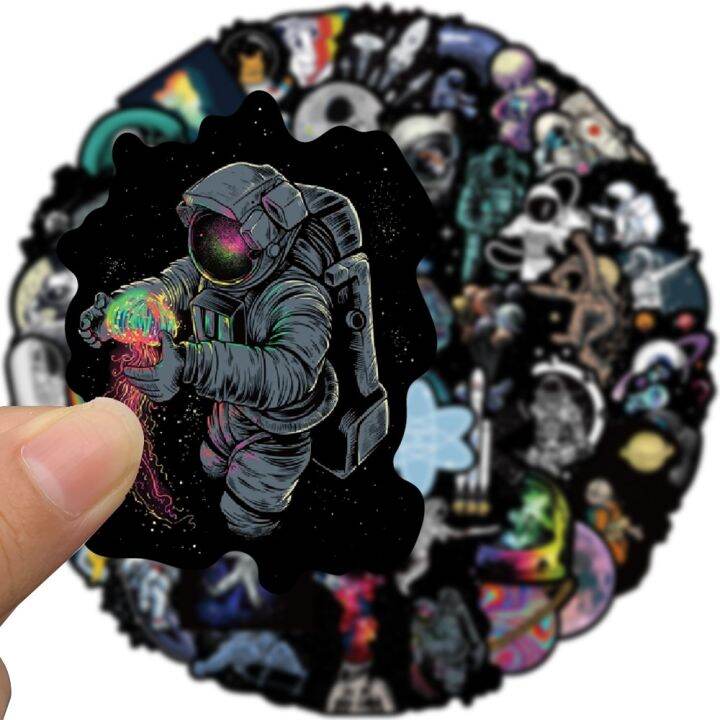 50pcs-outer-space-astronaut-graffiti-stickers-cartoon-diy-skateboard-fridge-motorcycle-luggage-pvc-waterproof-sticker-toy-stickers-labels