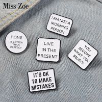 Motivational Quotes Enamel Pins Live Life Happy Brooches Bag Hat Lapel Pin Letter Saying Badge Jewelry Gift Kids Girl Boys