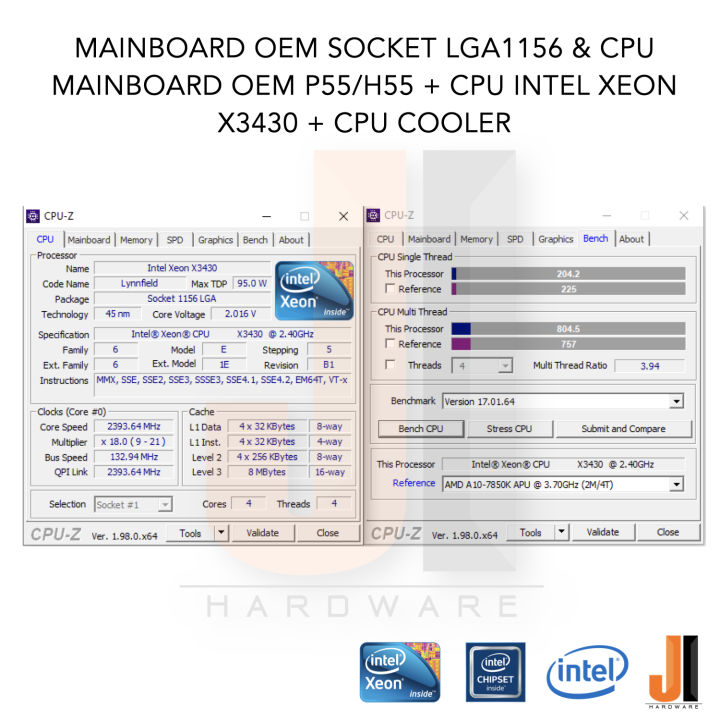 ชุดสุดคุ้ม-mainboard-oem-p55-h55-lga-1156-intel-xeon-x3430-2-40ghz-cpu-cooler-มือสองเฉพาะ-cpu-สินค้าสภาพดีมีการรับประกัน
