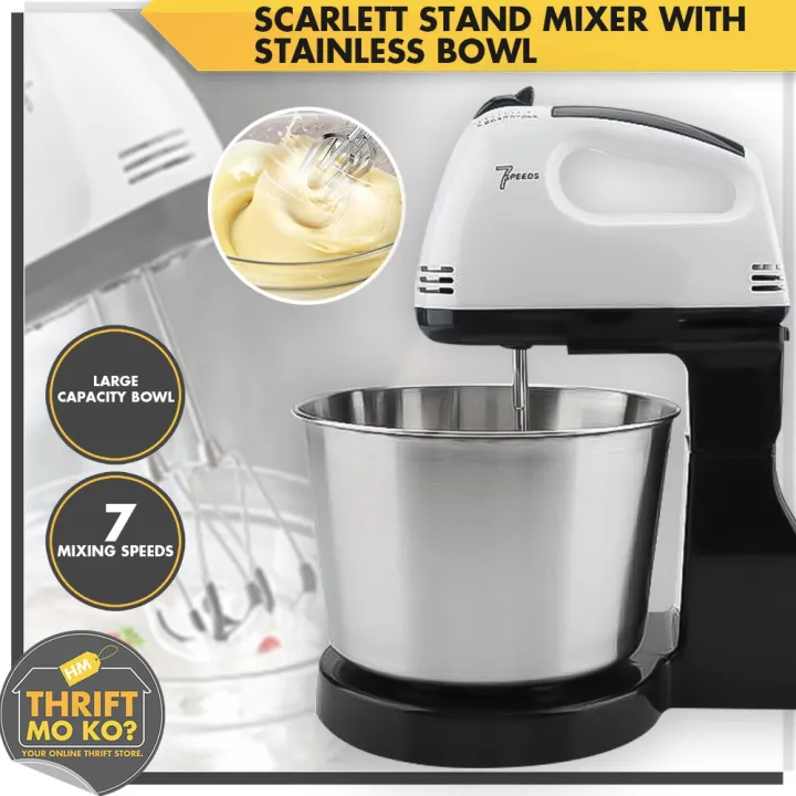 Scarlett Hand Food Mixer with Bowl Electric Blender Hand Mixer With