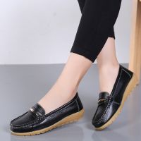 HOT★2022ใหม่ผู้หญิงรองเท้าหนังผู้หญิง Slip On Femme รองเท้ารองเท้าแตะรองเท้าแตะ Loafers ฤดูใบไม้ผลิฤดูใบไม้ร่วงรองเท้าสบายๆ