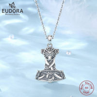 Eudora 925เงินสเตอร์ลิงนอร์สไวกิ้งธอร์ค้อน Mjolnir Rune สร้อยคอหมาป่าเซลติกปมพระเครื่องจี้วินเทจเครื่องประดับของขวัญ