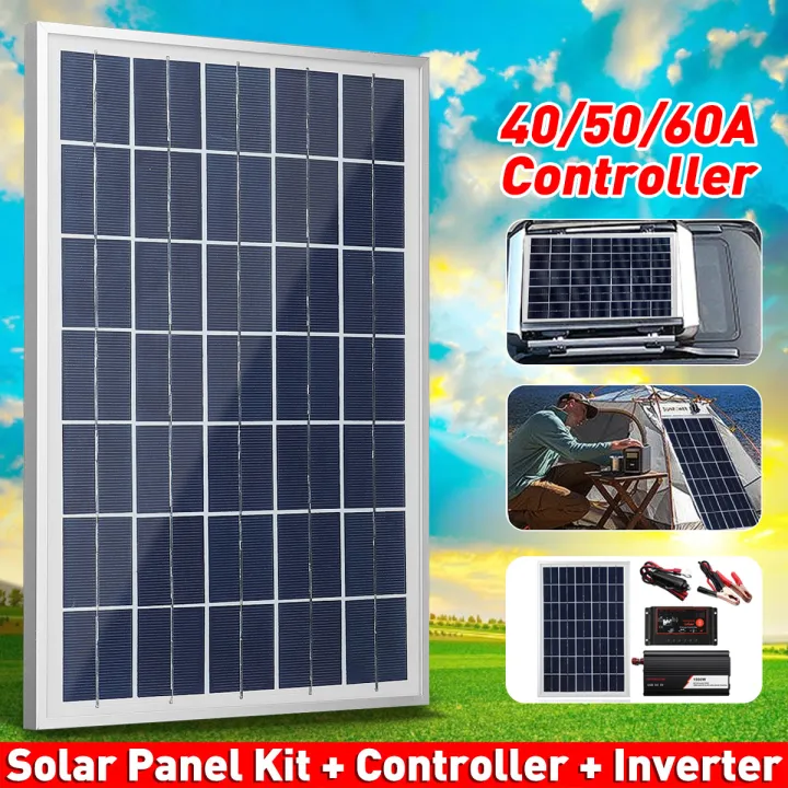 12v 24v 40a 50a 60a Diy Solar System Kit Soalr Charge Controller 18v 20w Panel 1000w Inverter Power Generation Lazada Ph - Diy Solar Panel Charge Controller