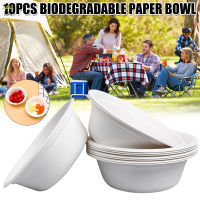 RAI 10pcs Disposable Green Paper Bowls Environmentally Friendly Waterproof Tableware Kitchen Supplies New