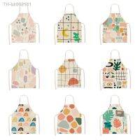 ✹♨▼ Cactus Plant Printed Kitchen Apron Kids Men Women Chef Cooking Geometric Aprons Cotton Linen Waist Apron Cleaning Apron