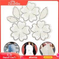 Zecetim รูปร่างดอกไม้ Rhinestone applique diy อุปกรณ์เสริมเหล็กบนดอกไม้แพทช์ดอกไม้ถุงถุง diy applique