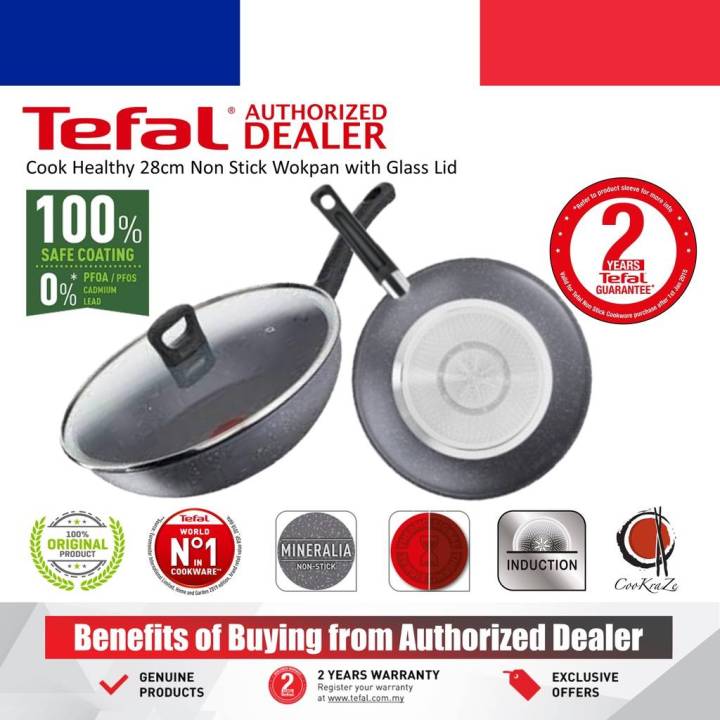 TEFAL g13416 COOK HEALTHY induction Wokpan 28 cm with lid G1341695